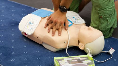 CPR training with a manikin